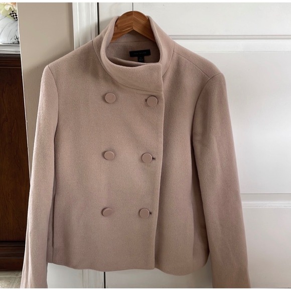 Ann Taylor Jackets & Blazers - Ann Taylor Blush Color Double Breasted Wool Blend Pea Coat XXL